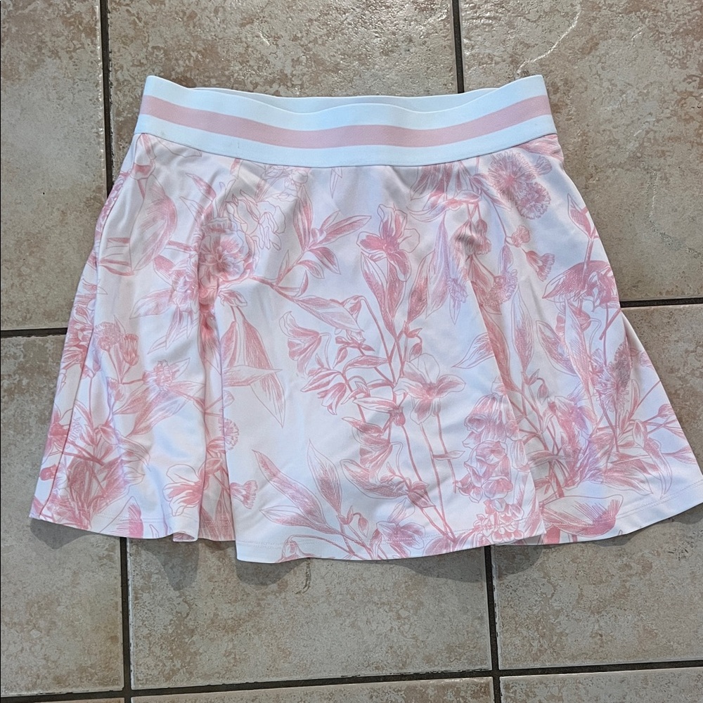 Alice + Olivia Blaise Floral Jersey Mini Skirt In Vignette Shell Pink, Sz M‎